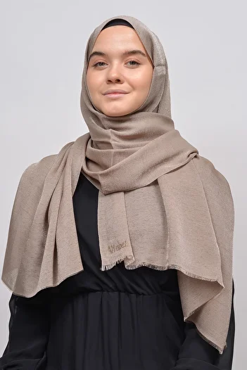 Altobeh Women's Solid Color Twinkle Glitter Hijab Shiny Evening Dress Shawl - Soil