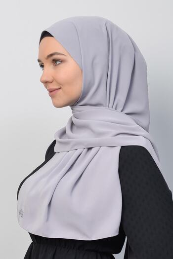 Altobeh Medina Silk Straight Hijab Shawl-Light Gray
