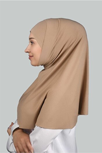 Altobeh Practical Set of Two - Ready-Made Scarf, Dark Beige Turban and Hijab Hijab Cap (XL)