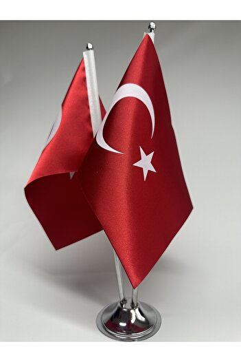 Gündoğan Kristal Turkish Satin Table Flag Double