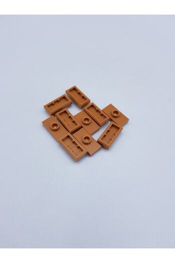 LEGO لوحة MOC معدلة 1 × 2 طوب بلاط مسطح بني فاتح 4 قطع للإرسال