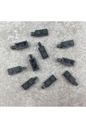LEGO Custom Accessory Plate Modified 1 X 2 Clip Dark Gray Brick 8 Pieces to Send