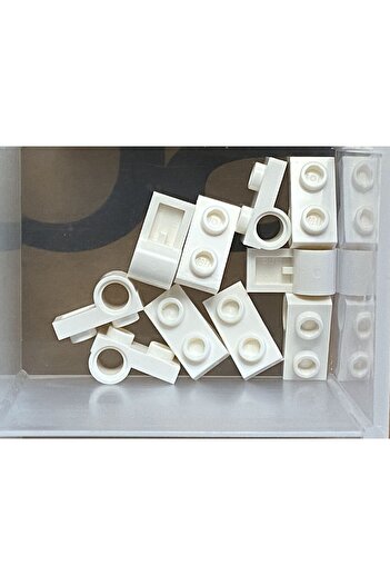 LEGO Custom Technic Plate Modified 1 x 2 White Brick with Reverse Pin Hole 4 pieces to send