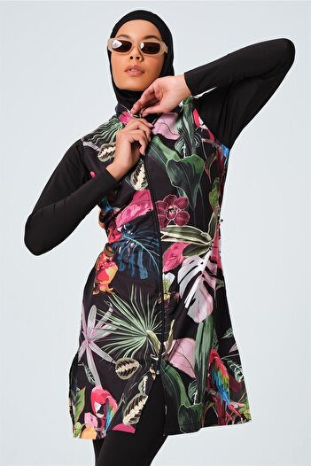 InStyle Tropical Fully Covered Hijab Swimsuit - Pink