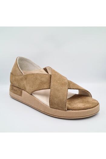 Greyder 32270 Tan Color Nubuck Leather Women's Comfort Daily Sandals