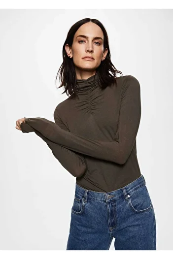 MANGO Woman Тениска с волани