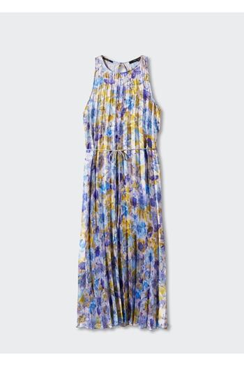 MANGO Woman Desenli Pilili Elbise