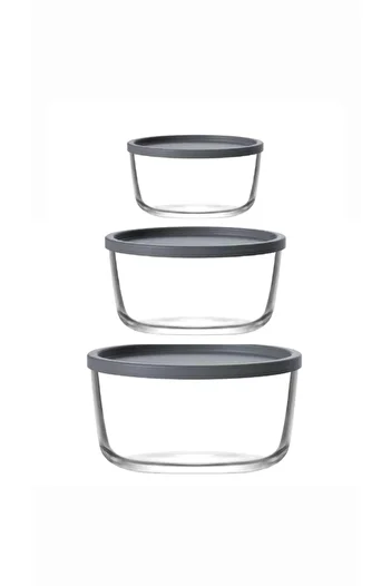 LAV Round Nemostore Storage Container Anthracite 380-800-1490 Cc Set of 3