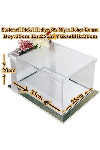 mixefor Söz Nişan Bohça Kutusu -pleksi Kutu -hediye Kutusu -35 Cm X 25 Cm X 20 Cm Ölçülerinde