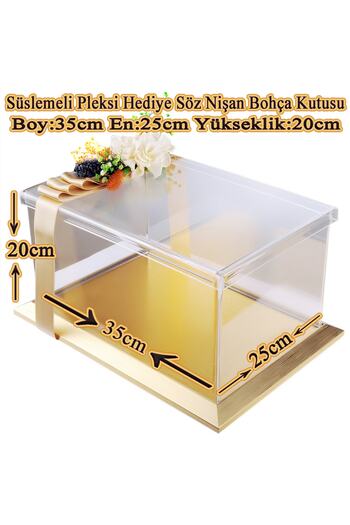 mixefor Söz Nişan Bohça Kutusu -pleksi Kutu -hediye Kutusu -35 Cm X 25 Cm X 20 Cm Ölçülerinde