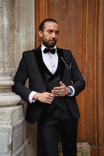 SARDINELLI Special Design New Season Velvet Collar Groom Suit