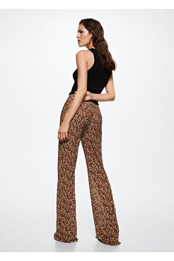 MANGO Woman Çiçek Desenli Flared Pantolon