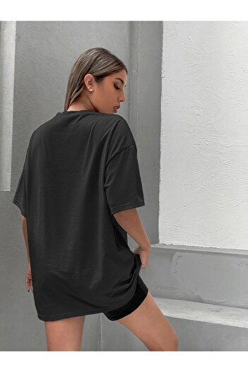 K&H TWENTY-ONE Women's Black Palm Printed T-shirt