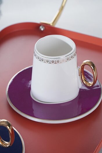 ACAR Rainbow Colorful Porcelain Coffee Cup Set for 6 People 11828
