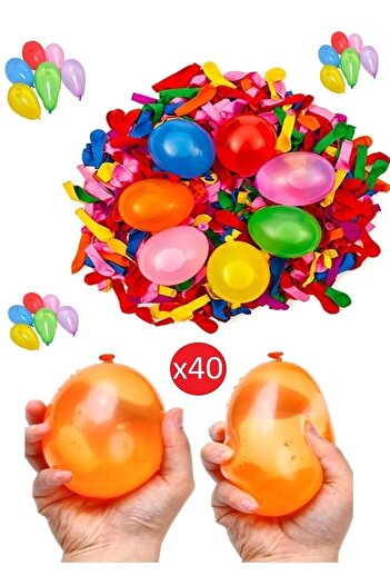 Hyd 40 Pieces Water Balloon Party Material Summer Special Water Game Colorful