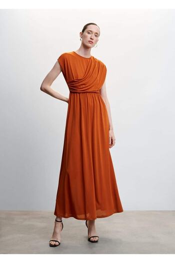 MANGO Woman Drape Detailed Dress