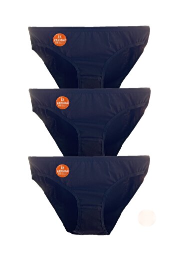 Betimoda Women's Non-marking Bikini Panties 3 Pieces Black