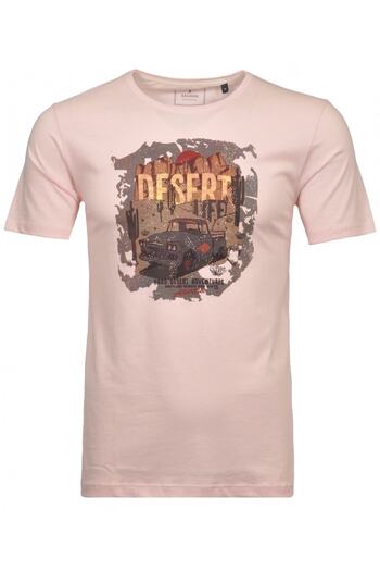 Ragman Gömlek Rundhals-T-Shirt aus Baumwolle mit Baskı