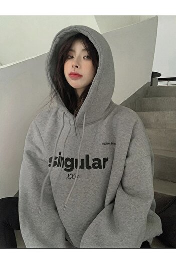 MOONBULL Unisex φούτερ με στάμπα Singular XXL με κουκούλα oversize