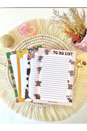 cabuk baskı 4-Piece Note Pad To Do List Memo Pad 10x14 cm