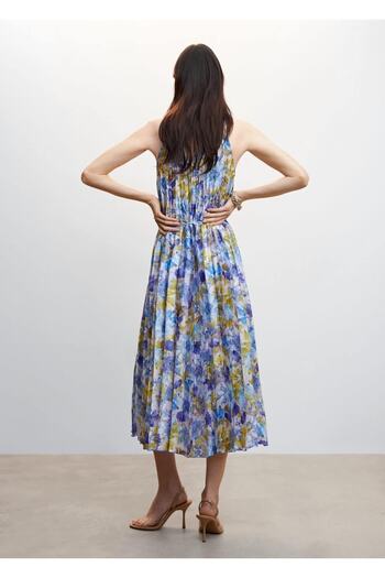 MANGO Woman Desenli Pilili Elbise