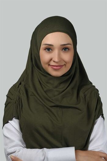 Altobeh Ready Turban Drawstring Pleated Practical Scarf Hijab Hijab - Prayer Cloth - Khaki