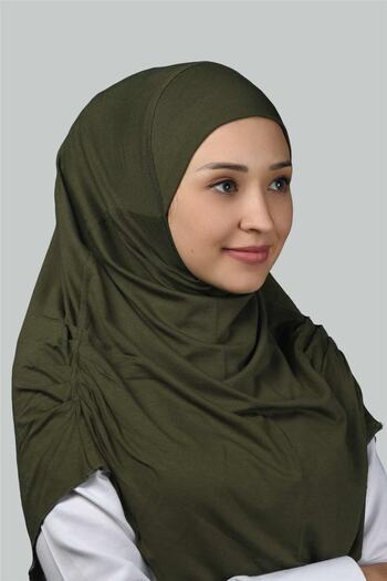 Altobeh Ready Turban Drawstring Pleated Practical Scarf Hijab Hijab - Prayer Cloth - Khaki