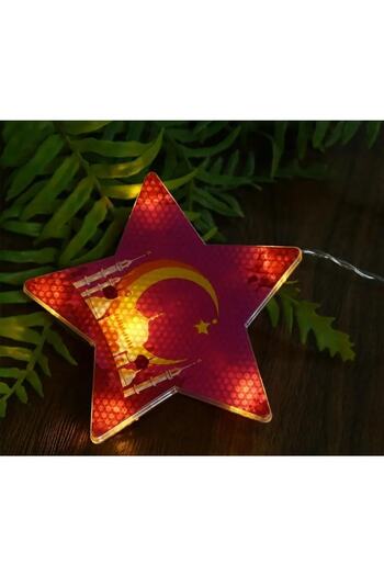 sgeteknoloji 3 Metre 20 Led Sari Işik Ay Yildiz Led Işık Led Ev Dekorasyon Perde Led Saçak