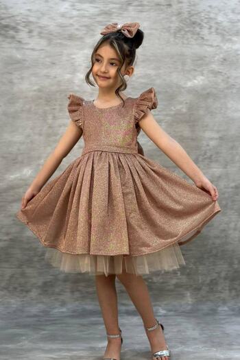 Riccotarz Girl's Shining Copper Dress
