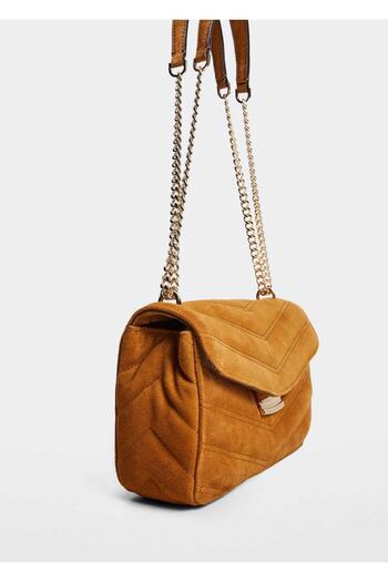 MANGO Woman Leather Bag with Chain