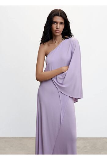 MANGO Woman Asymmetrical Sleeve Dress