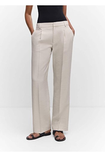 MANGO Woman Pleated straight cut pants
