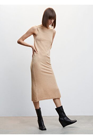 MANGO Woman Side Slit Knitwear Dress