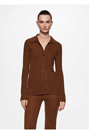 MANGO Woman Flared Corded Trousers