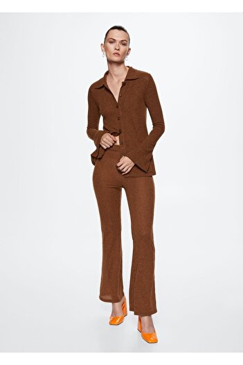 MANGO Woman Flared Corded Trousers