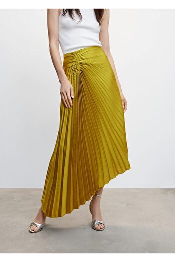 MANGO Woman Pleated Asymmetrical Skirt