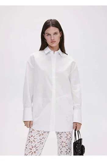 MANGO Woman Oversize Cotton Shirt