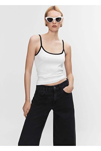MANGO Woman Contrast thin suspender top