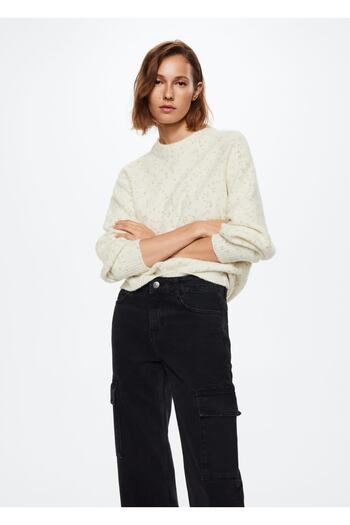MANGO Woman Textured Round Neck Sweater