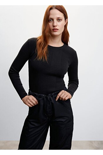 MANGO Woman Textured Round Neck Sweater