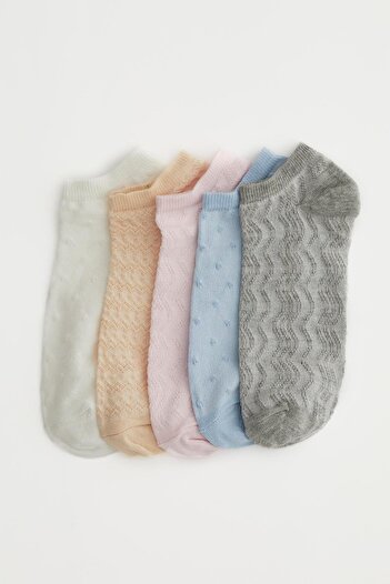 DeFacto Women's 5-Piece Cotton Booties Socks