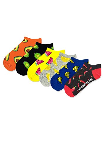 Socks Stations Unisex Colorful Fruit Ankle Booties Socks Box of 6