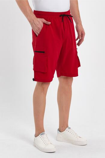 GENIUS STORE Men's Sports Shorts Outdoor Sports Lycra Zipper Cargo Pocket Shorts