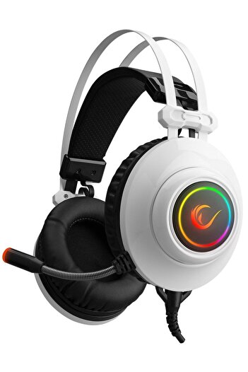Rampage Rm-k1 Pulsar White Usb 7.1 Surround Vibration RGB Efect de lumină Căști pentru jocuri cu microfon