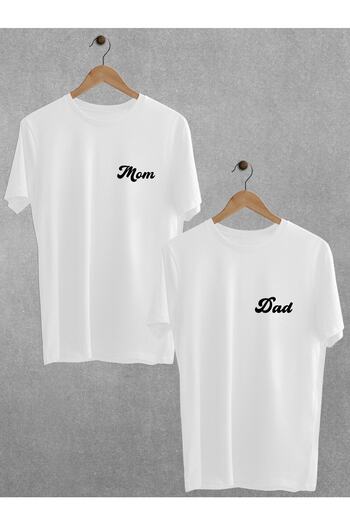 Pear Wear Mom Dad εμπριμέ μπλουζάκι Lover Couple Team Mom Dad Oversize ζευγάρι μπλουζάκι