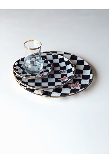 GÜRCÜGLASS Damalı 24 Prç Set