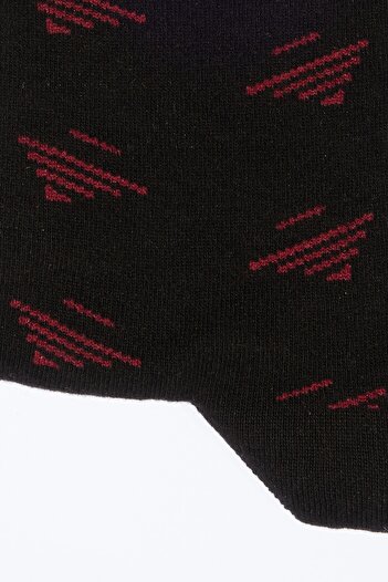 ALTINYILDIZ CLASSICS Men's Black-Claret Red Patterned Sock Socks