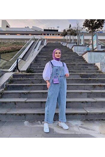 modaalone Kadın Mavi jeans Tulum , Salopet , Slopet , Kadın Hamile Tulum
