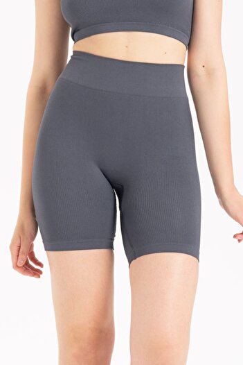 Formeasy Women's Seamless Knitted Ribbed Mid-length Biker Shorts 9005