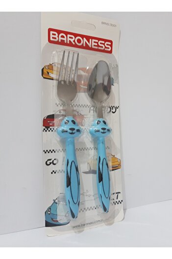 renkli çiçekler Fork and Spoon for Baby Kids